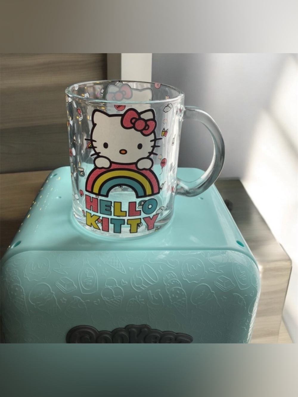 NEW Sanrio Hello Kitty Glass Mug Rainbow Design PRIDE Double Sided